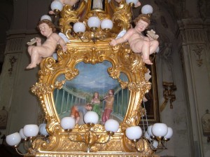 Catania: fercolo o candelora con martirio Santa Agata